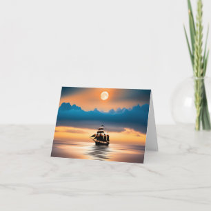 Klipperschiff auf mondlichtdurchflutetem Ozean