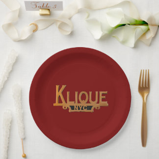 KLIQUE PLAQUE Car Club Papierplatte Pappteller