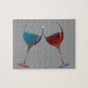Klirrende Schein-Wein-Glas-Kunst