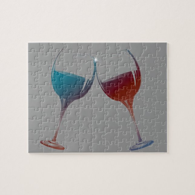 Klirrende Schein-Wein-Glas-Kunst (Horizontal)