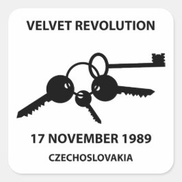 Klirrende Schlüssel - Symbol der Samtenen Revoluti Quadratischer Aufkleber