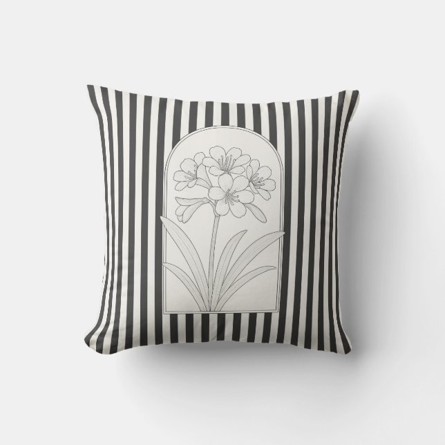 Klivia Elegante Blume Botanisch Kissen (Vorderseite)