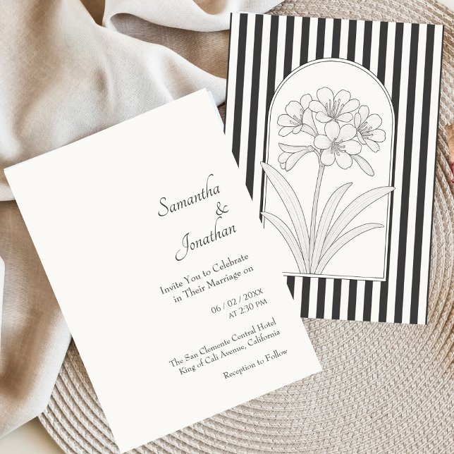 Klivia Elegante Blume Botanische Hochzeit Einladung (Von Creator hochgeladen)