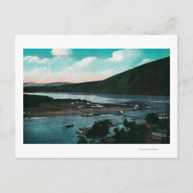Klondyke River, Alaska Hängebrücke Postkarte (Vorderseite)