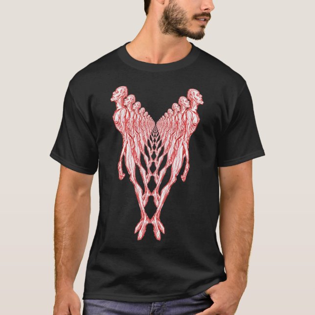Klone der Untoten Zombie-Armee rot-weiß T-Shirt (Vorderseite)