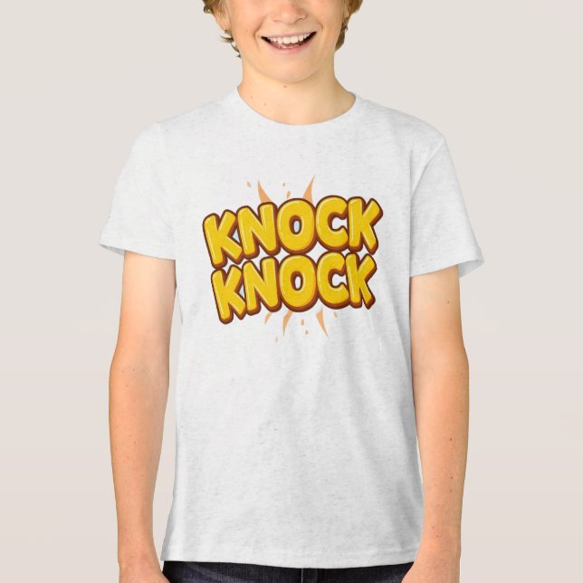 Klopf klopf Tri-Blend shirt (Vorderseite)
