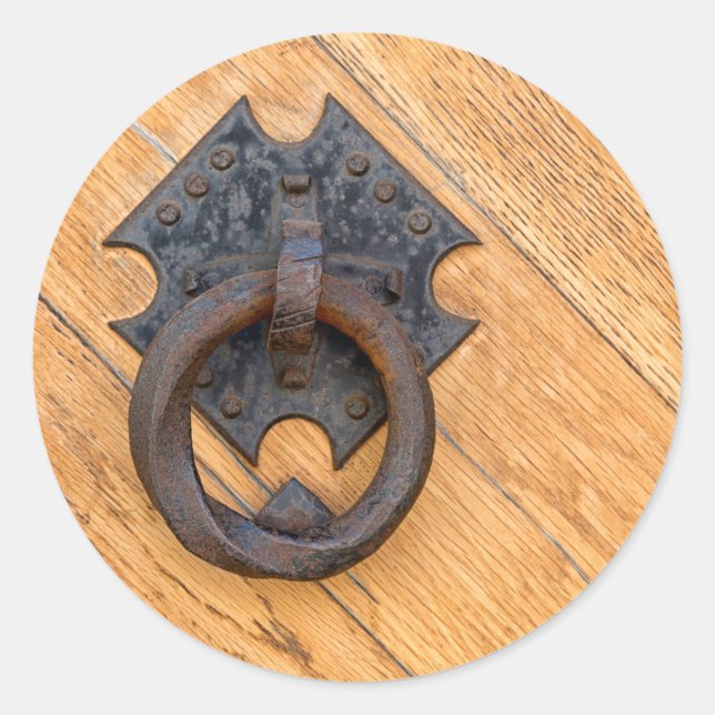 Klopfen Runder Aufkleber (Vorderseite)