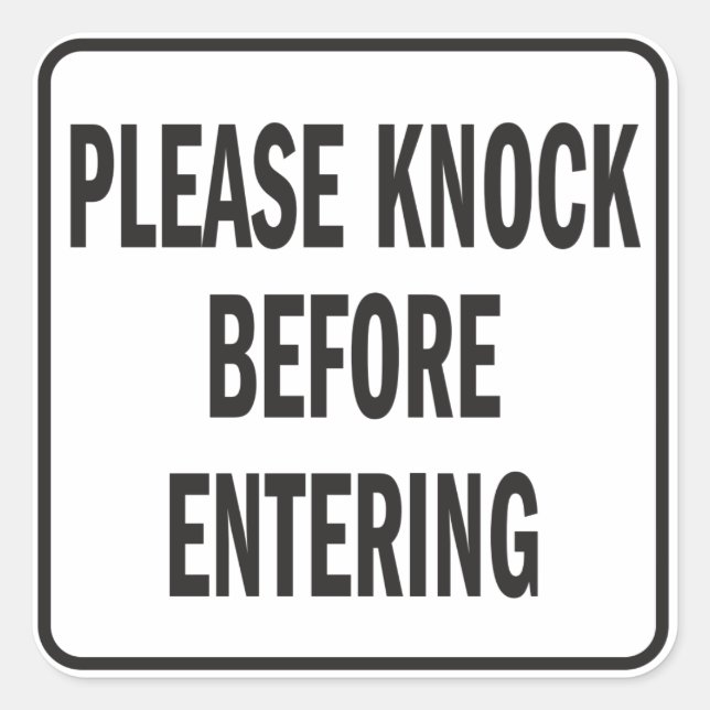 Klopfen Sie bitte vor der Eingabe des Unterzeichen Quadratischer Aufkleber (Vorderseite)