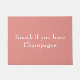 Klopfen Sie, wenn Sie Champagne-Rosa haben Fußmatte