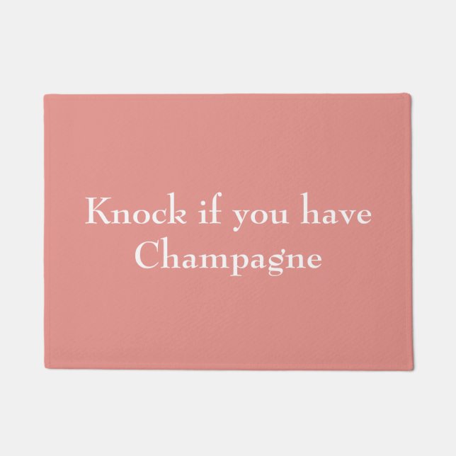 Klopfen Sie, wenn Sie Champagne-Rosa haben Fußmatte (Vorderseite)