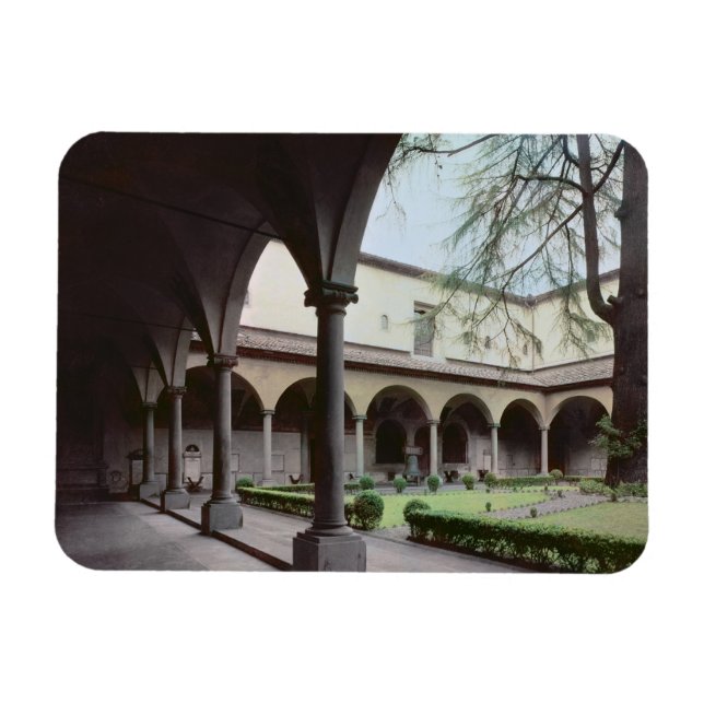 Kloster, 1442 wieder aufgebaut (Foto) Magnet (Horizontal)
