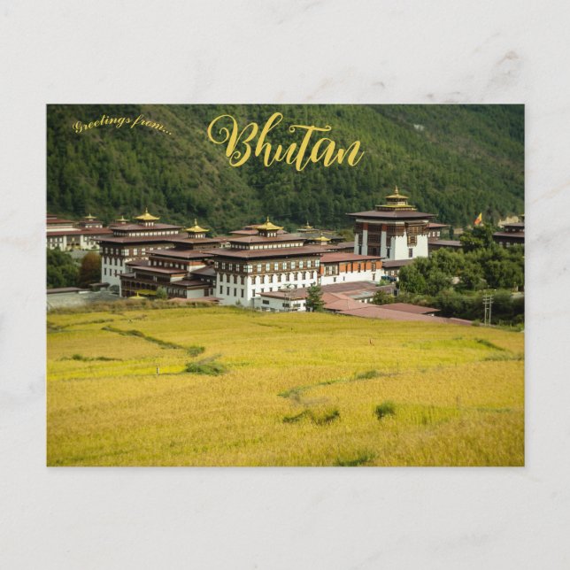 Kloster Dzong in Bhutan Postkarte (Vorderseite)