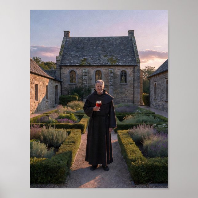 Kloster-Garten-Dämmerung-Poster Poster (Vorne)