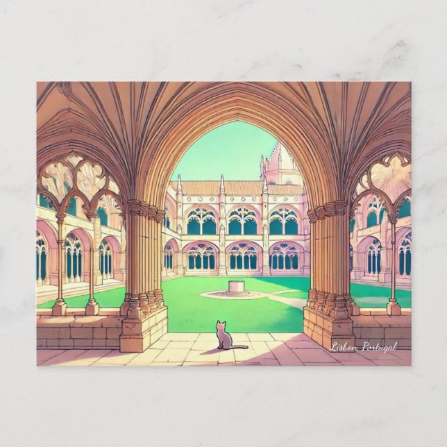 Kloster Lissabon Portugal Jerónimos Postkarte (Vorderseite)