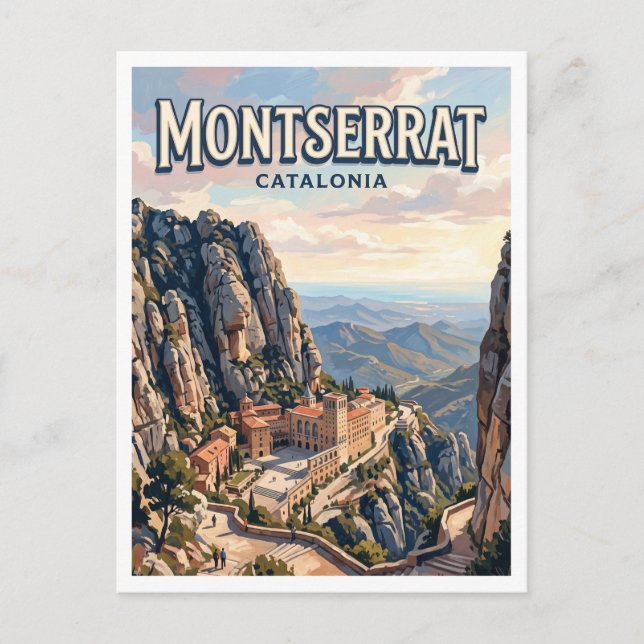 Kloster Montserrat Spanien Postkarte (Vorderseite)