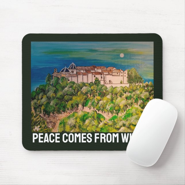 Kloster San Miguel Gemälde von Alfred Fox Mousepad (Mit Mouse)