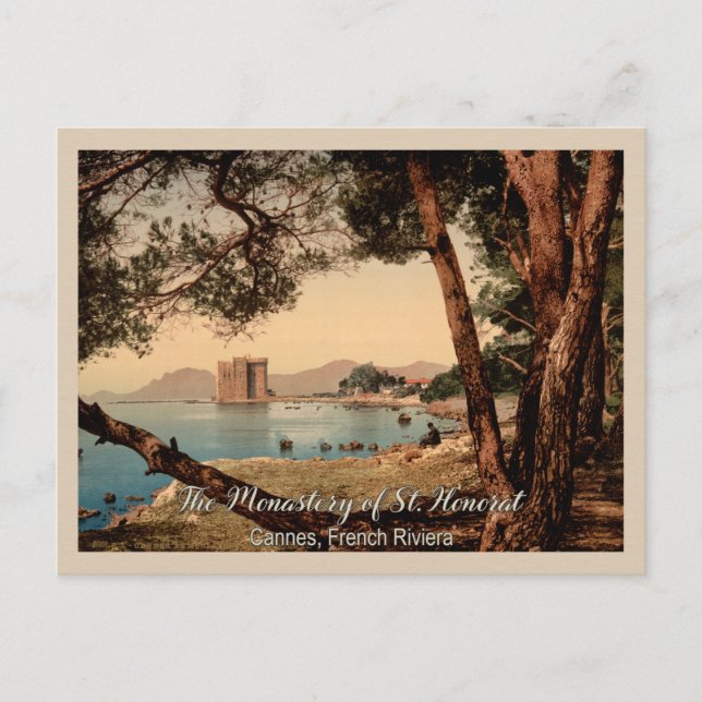 Kloster St. Honorat Cannes Französische Riviera Postkarte (Vorderseite)