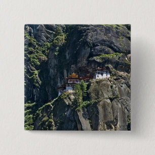 Kloster Taktsang an der Klippe, Paro, Bhutan Button