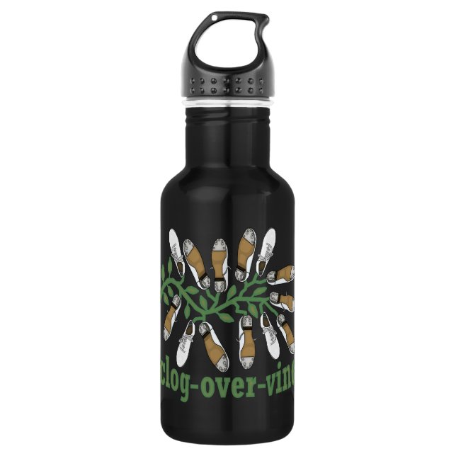 Klotz über Rebe-Tanz Edelstahlflasche (Vorderseite)