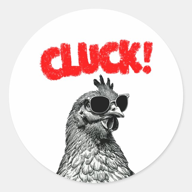 Kluck! Runder Aufkleber (Vorderseite)