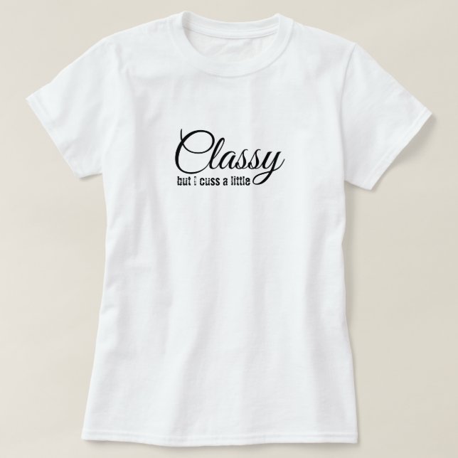 Klug, aber ein kleiner T - Shirt für Frauen (Design vorne)