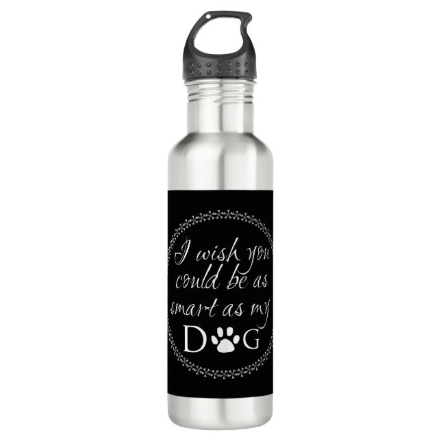 Klug als Wasserflasche für meinen Hund Edelstahlflasche (Vorderseite)