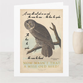 Kluge alte Eule Karte