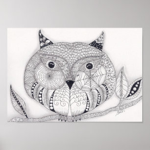 Kluge alte Größengleicheule Poster