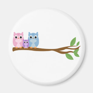 Kluge Eulen-Familie Magnet