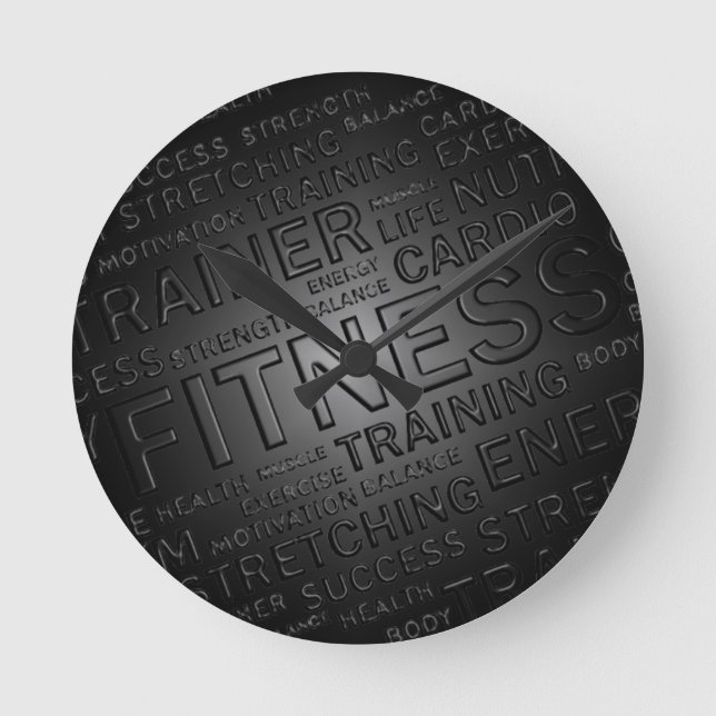 Kluge Fitness Runde Wanduhr (Vorderseite)