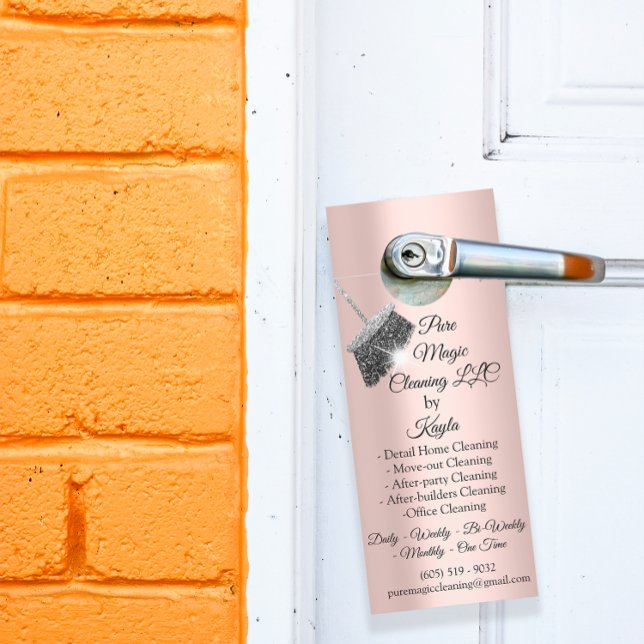 Kluge Reinigungsangebote Aussteigen der Reinigungs Türanhänger (Classy Cleaning Services Move-out Cleaning Rose Door Hanger)
