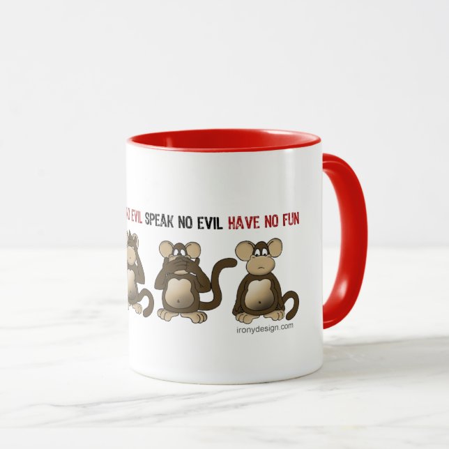 Kluger Affe-Humor Tasse (VorderseiteRechts)