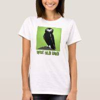 Kluger alter Vogel-T - Shirt - Eule im Grün