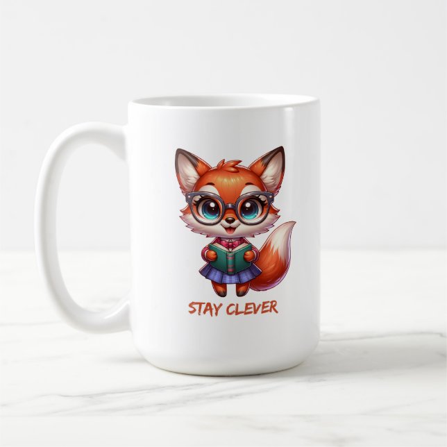 Kluger Fuchs-Buchliebhaber Kaffeetasse (Links)