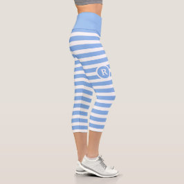 Kluges Monogramm gestreift Capri Leggings