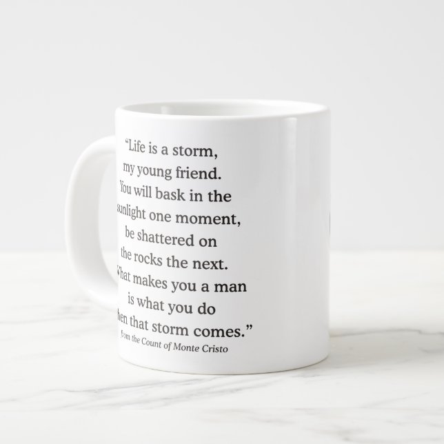 Klugheit Alexandre Dumas auf dem Leben Jumbo-Tasse (Vorderseite Links)