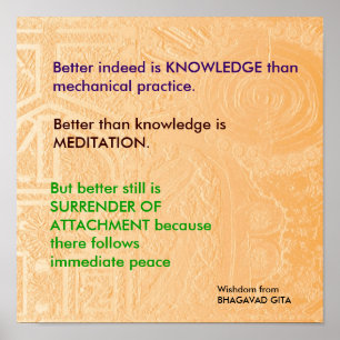KLUGHEIT Zitate von Bhagavad Gita Poster