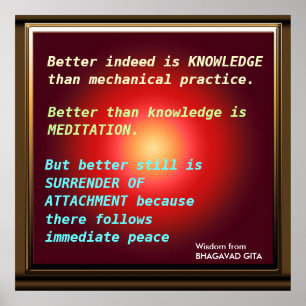KLUGHEIT Zitate von Bhagavad Gita Poster