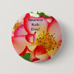 Klügste Kinder je! Knöpfe Helle farbige Rose Button