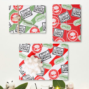 Klumpen Coal lustig funky Weihnachtsgeheimnis Sant Geschenkpapier Set