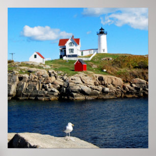 Klumpen-Leuchtturm, Kap Neddick, Maine Poster