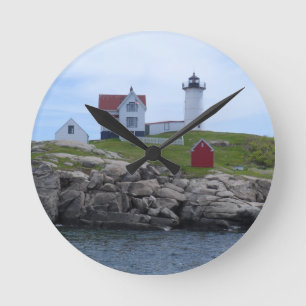 Klumpen-Leuchtturm - Maine Runde Wanduhr