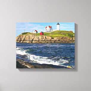 Klumpen-Licht, Kap Neddick Maine Leinwand-Druck Leinwanddruck