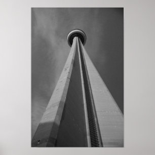 KN-Turm Toronto schwarzes u. weißes Foto Kanadas Poster