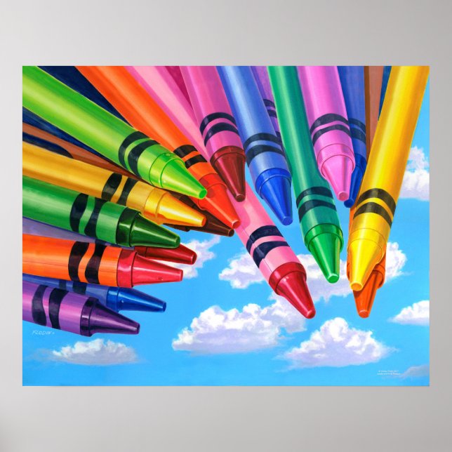 Knaben im Himmel, Acrylmalerei Poster (Vorne)