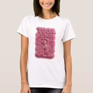 Knackig rosa YOGA-ZEIT-Slogan-Shirt T-Shirt