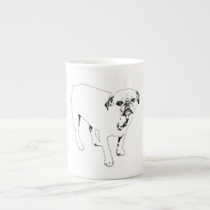 Knackig umrandeter Hund bringt moderne Morgenfreud Prozellantasse