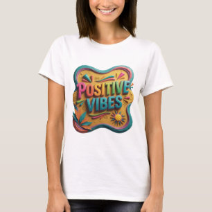 Knackige Orange POSITIVE VIBES Kundenspezifisches T-Shirt