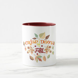 Knackige Tage des Herbstes Herbstblätter-Typografi Tasse
