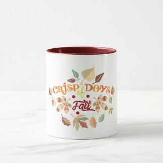 Knackige Tage des Herbstes Herbstblätter-Typografi Tasse
